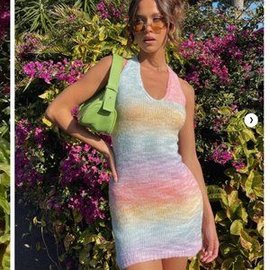 Princess Polly BLAIR MINI DRESS RAINBOW Size M/L